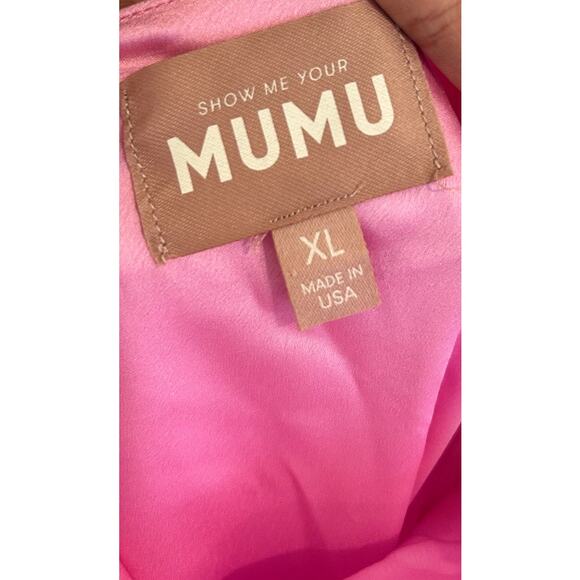 Show Me Your Mumu Lisa Mini Dress in Pink Luxe Satin XL - Picture 5 of 7